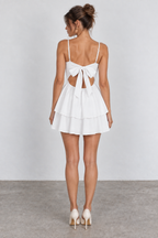Alice Mini Dress — White back view studio photograph