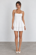 Alice Mini Dress — White front studio photograph