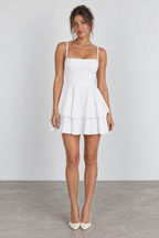 Alice Mini Dress — White front studio photograph