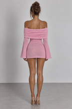Fuzzy Bardot Mini Dress