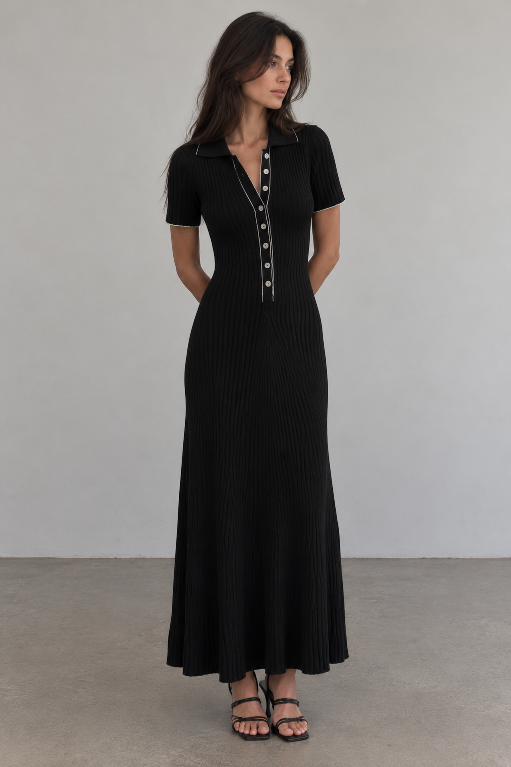 Ribbed Knit Midi Dress