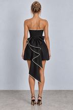 Pearl Trim Bow Mini Dress