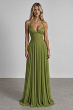 Lime Corset Maxi dress