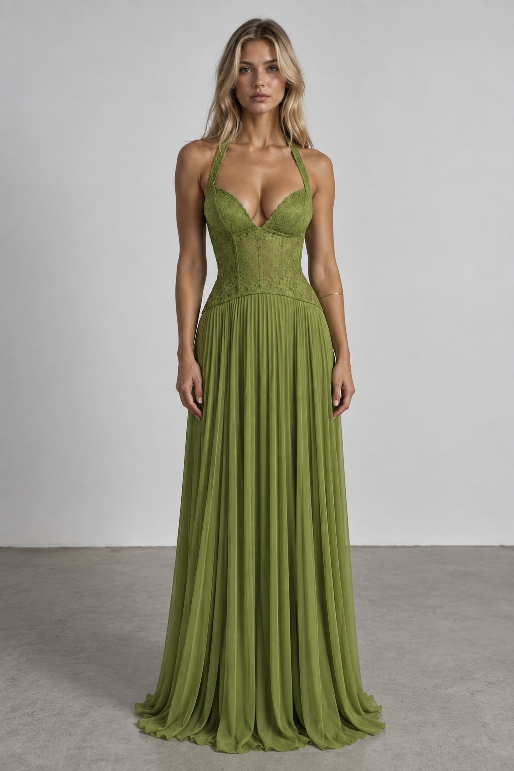 Lime Corset Maxi dress