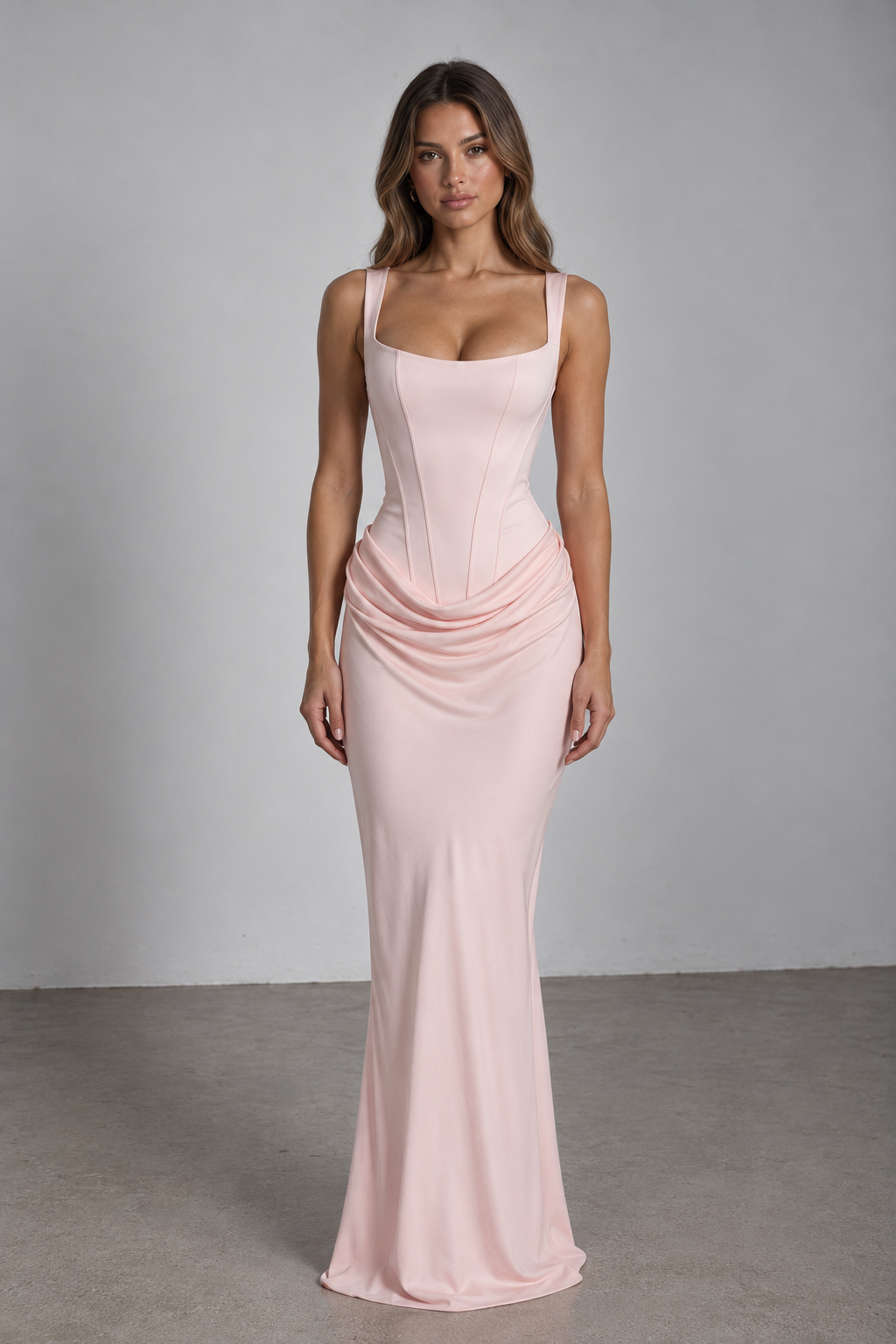 Corset Ruched Maxi Dress