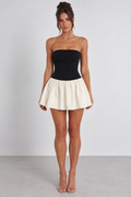 Contrast Flounce Mini Dress