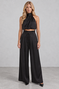 Satin Halter Wide-Leg Set