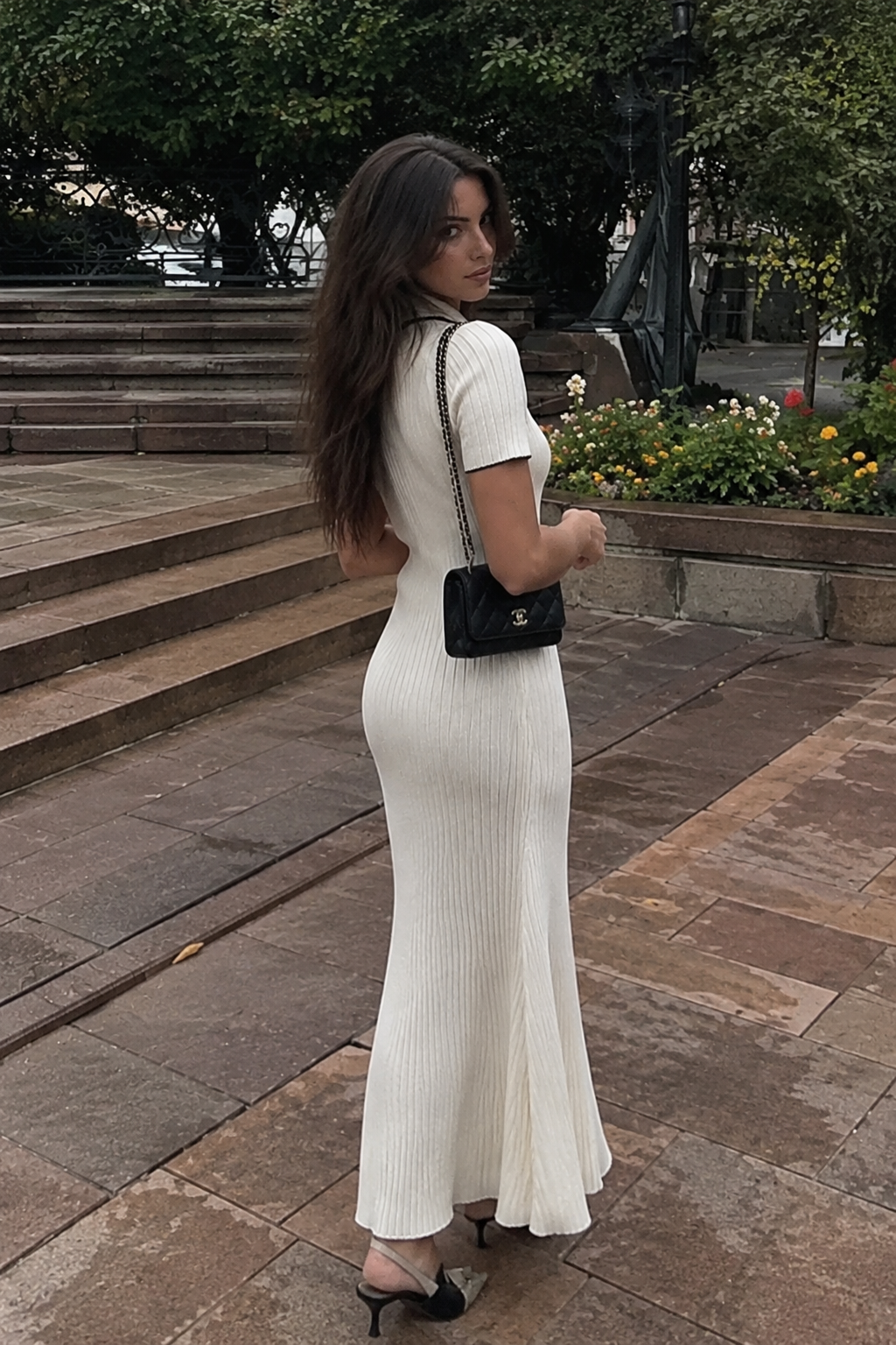 Ribbed Knit Midi Dress