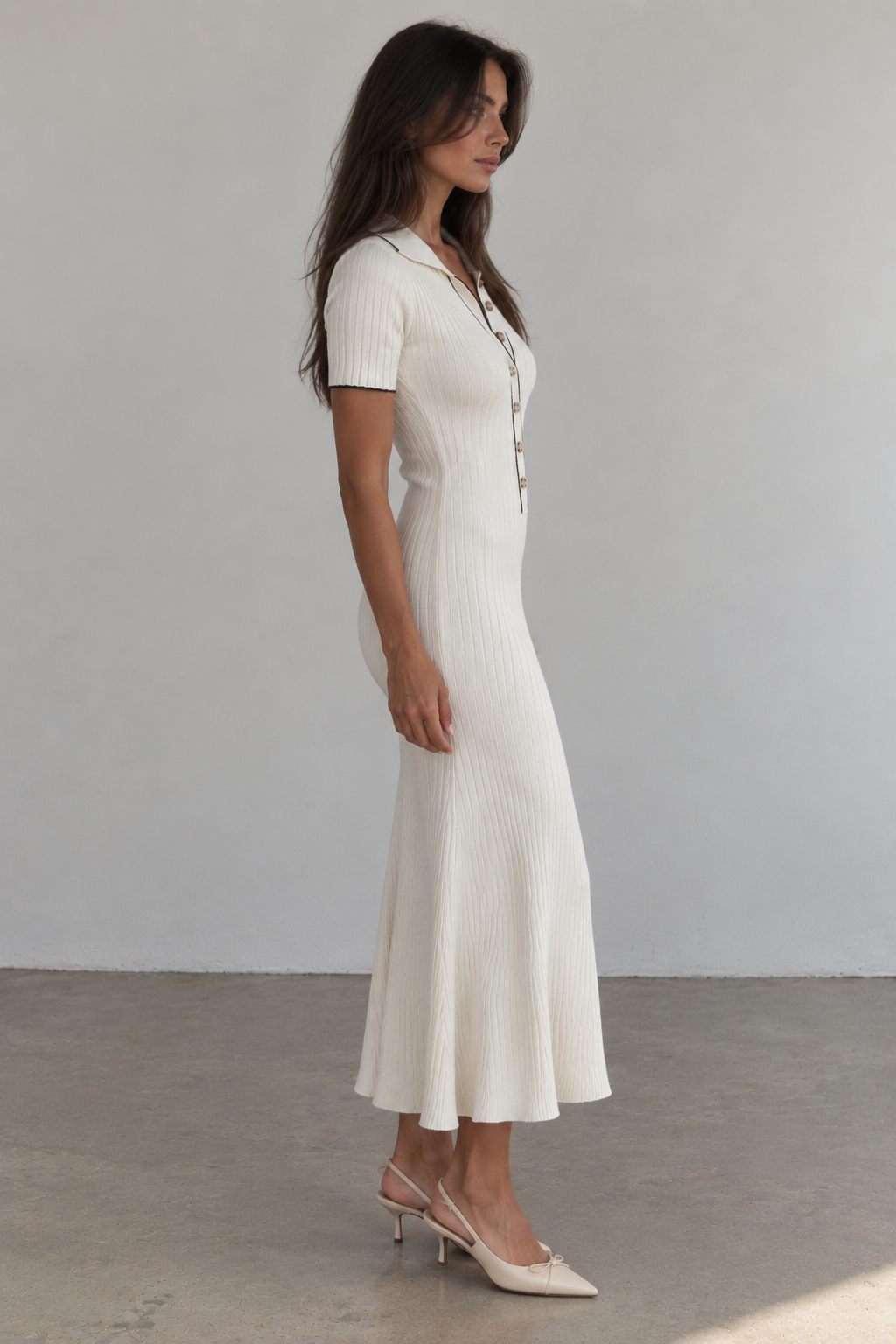 Ribbed Knit Midi Dress