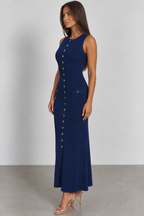 Sleeveless Button-Front Midi Dress