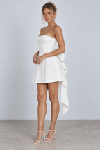 Pearl Trim Bow Mini Dress