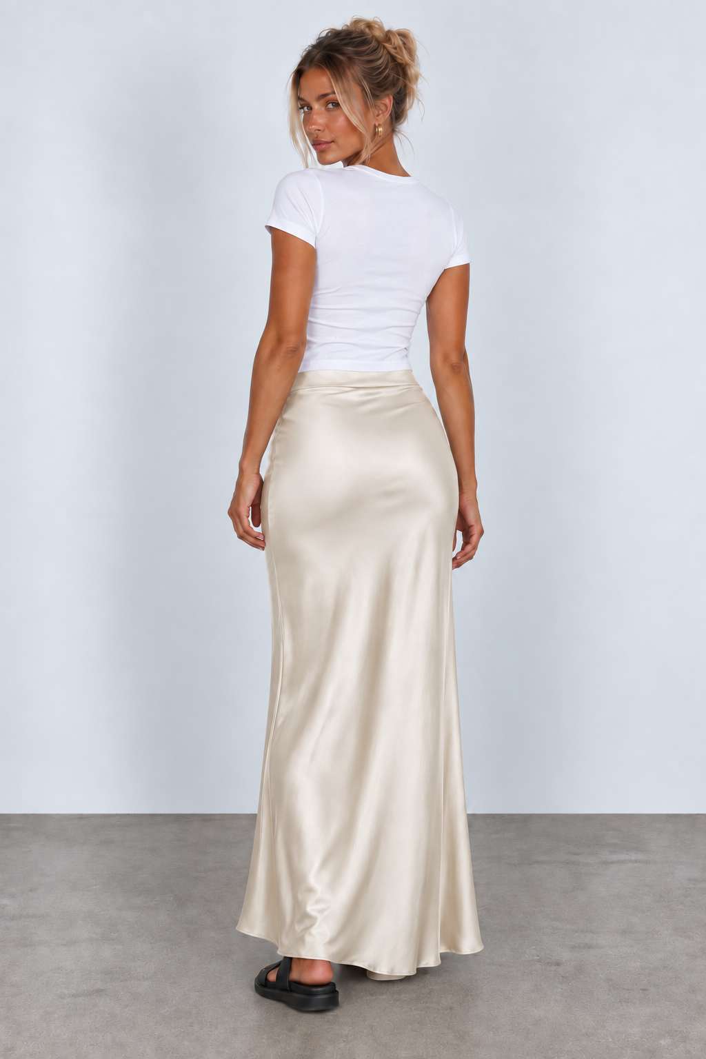 Black Flared Maxi Skirt