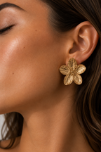 Bloom Gold Studs textured petal detail close up