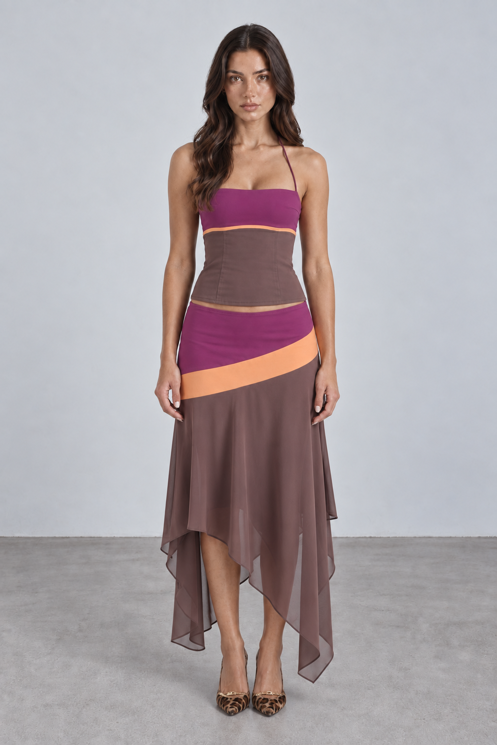 Colorblock Halter Set