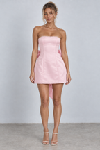 Pearl Trim Bow Mini Dress