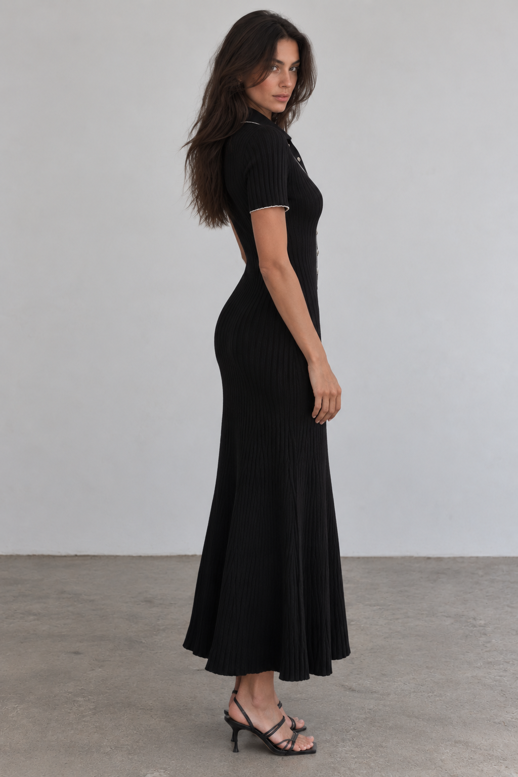 Ribbed Knit Midi Dress
