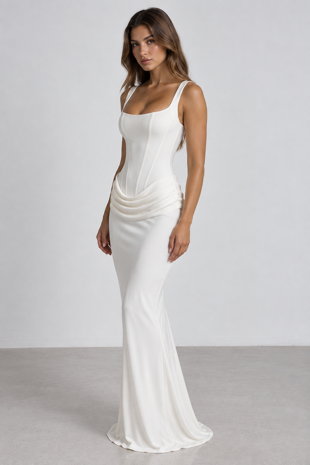 Corset Ruched Maxi Dress